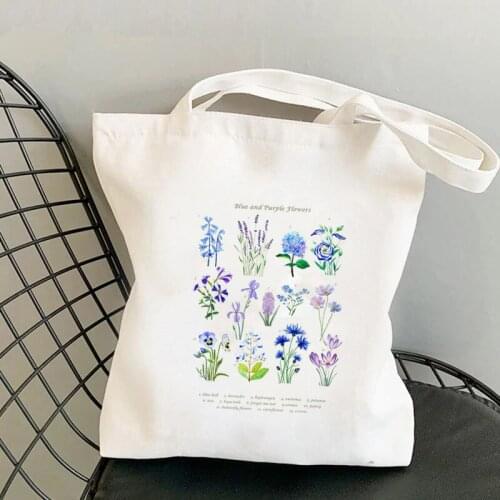 Shopper flower Collection Watercolor Printed Tote Bag women Harajuku shopper handbag girl Shoulder shopping bag Lady Canvas Bag