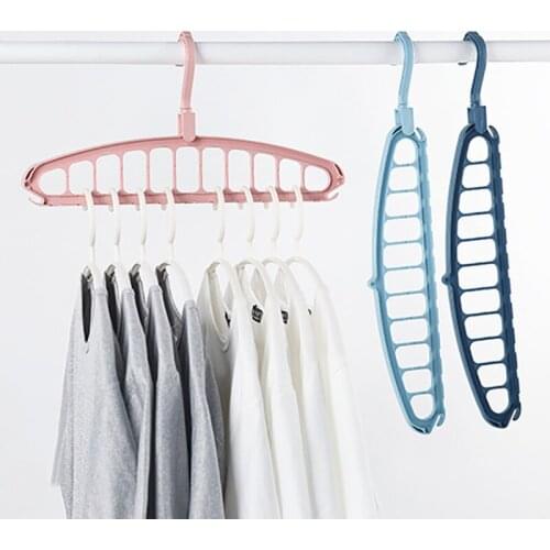 Magic Multi-function Space Saving 11 Hole Closet Supplies 1Pcs Storage Rack 4 Colors Clothes Hanger Hook Moveable
