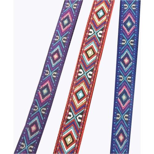 20yards/lot wide about 1.7-1.8cm Woven Jacquard Ribbon Trims Geometric quadrangle design for clothing accessory LS-0770