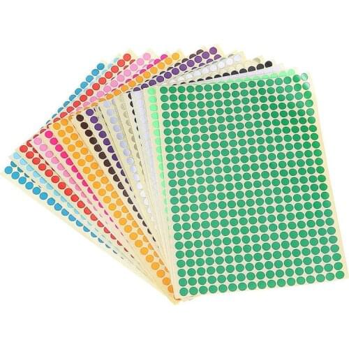 30pcs 6mm Colorful Dots Stickers Labels Adhesive Printing Paper Dot Label Classification Mark Sticker for Adults Kids