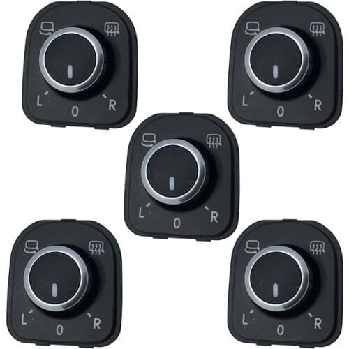 5Pcs OEM Chrome Electric rear Mirror Switch Knob For Golf Jetta MK5 MK6 Passat CC B6 Tiguan Eos 5ND 959 565A 5K0 959 565