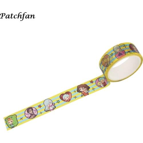 A4050 Patchfan Kawaii Decorative Anime Paper Adhesive Washi Masking Tape School Supplies Stationery