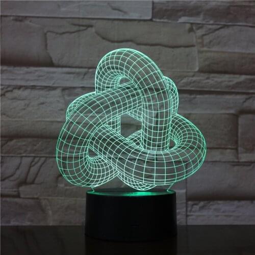 Abstract colorful gradient 3D table lamp LED acrylic stereo lamps creative USB touch Led Lamps For Table Table Led Lights 1554
