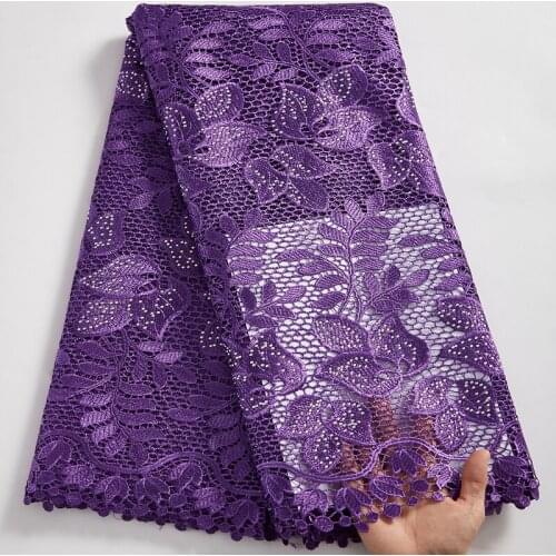 African Guipur Lace Fabric 2021 Lace Purple New Guipure Cord Sewing Flowers Embroifery Fabrics Wedding Dresses For Womem A 2568