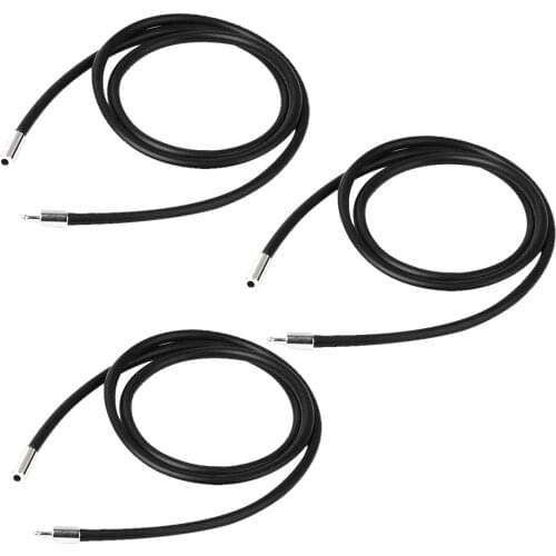 3 pcs 3mm Black Rubber Cord Chain For Diy Bracelet Necklace Jewelry Making 50cm Necklace for men