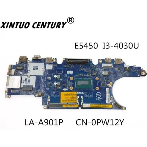 CN-0PW12Y 0PW12Y PW12Y LA-A901P 100% bom Para Dell laptop motherboard E5450 I3-4030U funcionando bem
