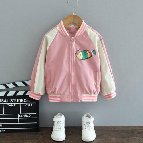 Spring Autumn Childrens Clothing Kids Cotton Trench Girls' Cartoon Coat Hoodies Jackets Fashion Animals Cat Baseball Costume