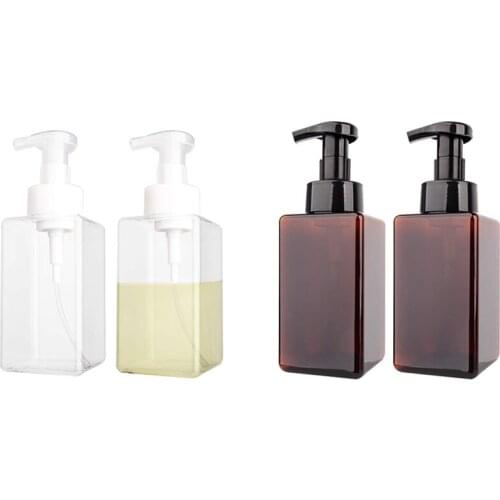 JFBL Hot 2 Pack Foaming Soap Dispenser 15Oz Refillable Foam Liquid Hand Soap Empty Plastic Pump Bottle Container - 450Ml