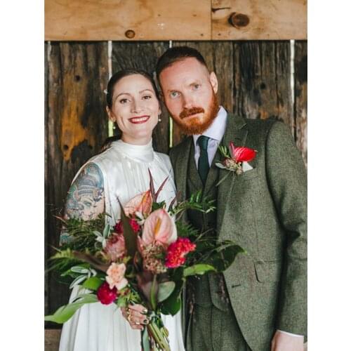 3Pieces Custom Mens Suit Winter Woolen Singal Breasted Thickening V-Neck Long-Sleeved Cocktail Party Wedding Groom Best Male