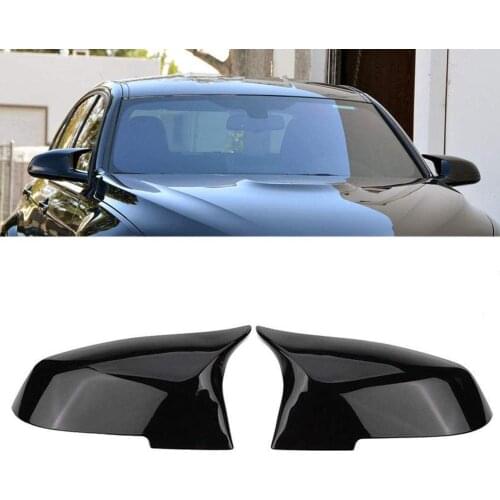 2xMirror Cover For BMW F20 F22 F23 F30 F31 F32 F33 F36 ABS black Car Side Door Rearview Side Mirror Cover Cap For F87 M2 X1 E84