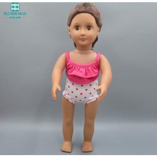 Doll clothes for 45cm American doll and new born doll Accessories fashion Pink halter baby swimsuit