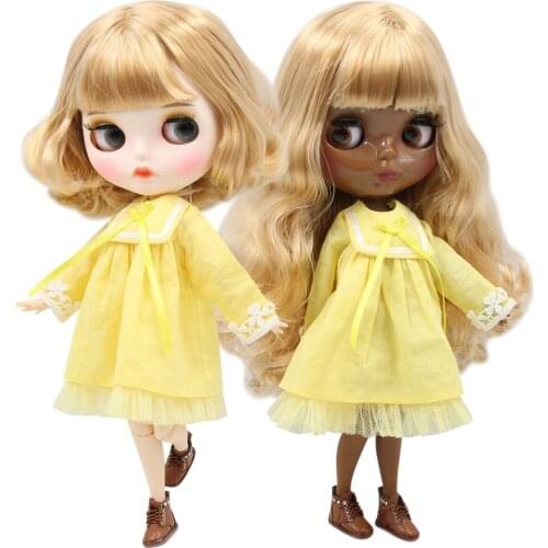 ICY DBS Blyth doll 1/6 bjd joint body custom doll matte face shiny face golden hair 30cm nude doll toy girls gift anime