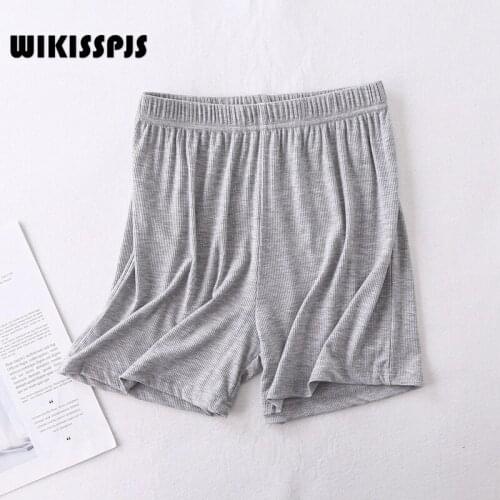 WIKISSPJS Summer Screw Thread Womens Home Modal Pajamas Home Loose Casual Thin Sports Large Shorts Sleepwear Bottoms Womens