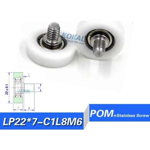[LP22*7-C1L8M6]Free Shipping 10pcs kitchen rentilator ball bearing roller wheel 6*22*7mm pulley with ball bearing