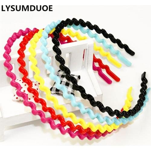 Fashion 10Pcs Women Wave Hairband Girl Headband Kid Hairband Simple Rim Korean Hairbands Candy Solid Gift Child Hair Accessories