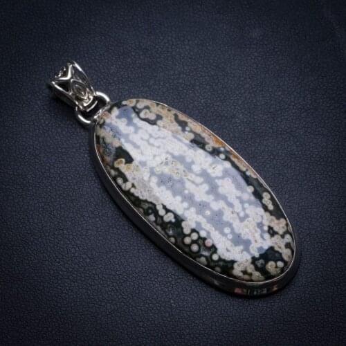 Natural Ocean Jasper Handmade Unique 925 Sterling Silver Pendant 2 1/2" U0263