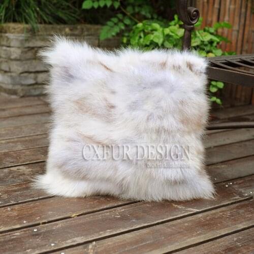 CX-D-101C Natural Color Handmade Patchwork Real Fox Fur Sofa Cushion Cover ~ DROP SHIPPING