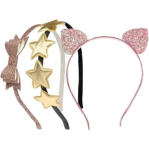 1 PC Glitter Cat Ears Kids Hair Hoop Baby Hairbands Cute Princess Headwear Girls Hair Accessories Children Hair Clasp Headbands