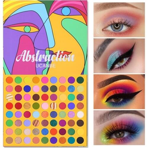 UCANBE Abstraction 72 Colors Make Up Eyeshadow Palette Matte Pressed Glitter Shimmer Eye Shadow Waterproof Sequins Cosmetic