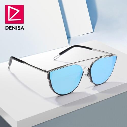 DENISA New Aviation Mirror Sunglasses Men 2019 Trendy Retro Sun Glasses Women Driver Shades UV400 piloot zonnebril mannen G31066