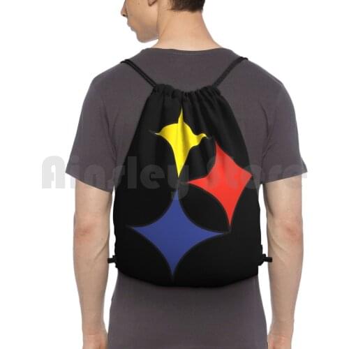 Pittsburgh Football Backpack Drawstring Bags Gym Bag Waterproof Football Pittsburgh Logo Sports Pennsylvania Baseball