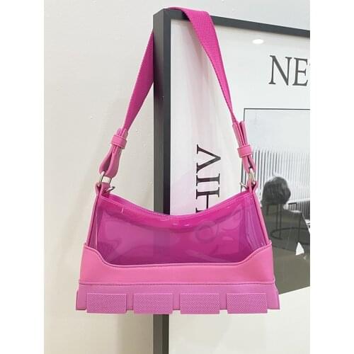 FIRMRANCH Female Jelly Bag 2021 New Personality Rubber Boots Shape Transparent One-Shoulder Chain Bag