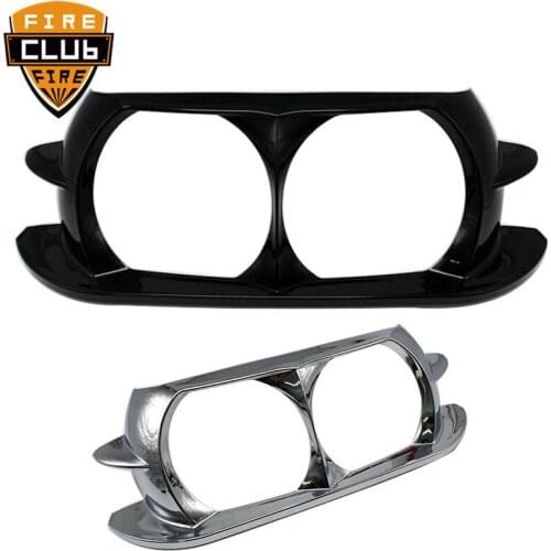 Motorcycle Vivid Black Dual Headlight Fairing Trim Bezel Scowl Cover For Harley Electra Road Glide 2015 - 2018 2016 2017 2018