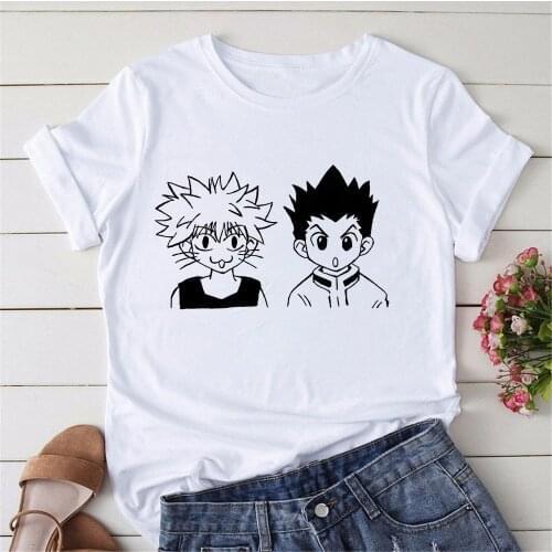 New Japanese Anime Manga Kawaii Hunter X Hunter Women T Shirt Killua Zoldyck Short Sleeve Female Clothes Dropship Tee Tops