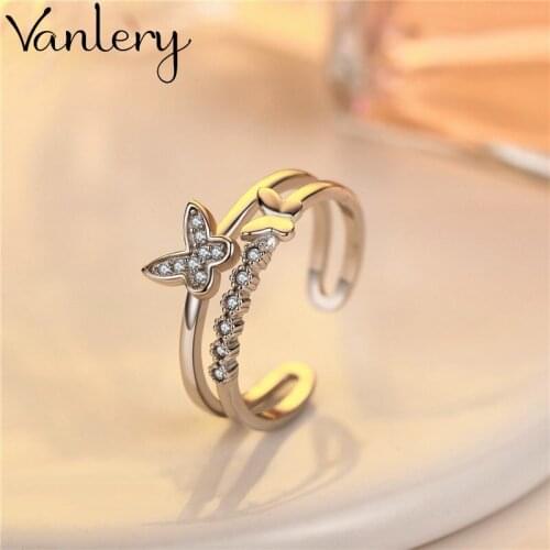New Fashion Gothic Zircon Butterfly Rings For Women Wedding Rings Fashion Jewelry Ladies Accessories Boho Jewelry 2021