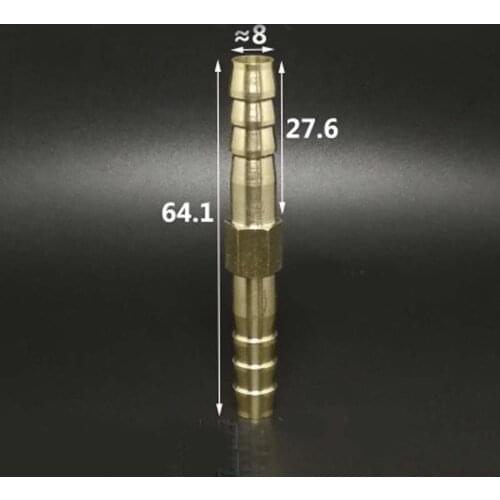 10 PCS 8mm Hose Barb Straight Splicer Brass Hosetail Fitting Adapter Coupling Water Fuel
