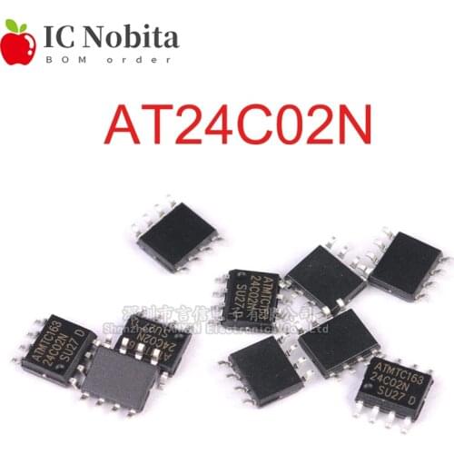 10PCS AT24C02 SOP 24C02 SOP8 AT24C02N AT24C02BN-SH-T SOP-8 AT24C02-10TU-2.7 EEPROM Memory SMD IC New