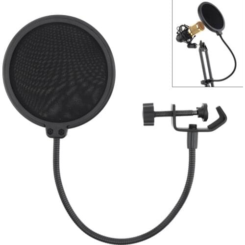 100mm Double Layer Studio Microphone Pop Filter Flexible Wind Screen Mask Mic Shield for Speaking Recording Accessories