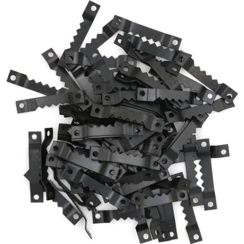 100pcs Black No Nail Picture Frame Hooks Saw Tooth Sawtooth Hangers 40*7MM