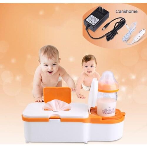 2in1 Wet Towel Dispenser Baby Bottle Warmers for Car Home Multifunctional Wipes Heater Towel Warmer Thermostat Tissue Paper Case