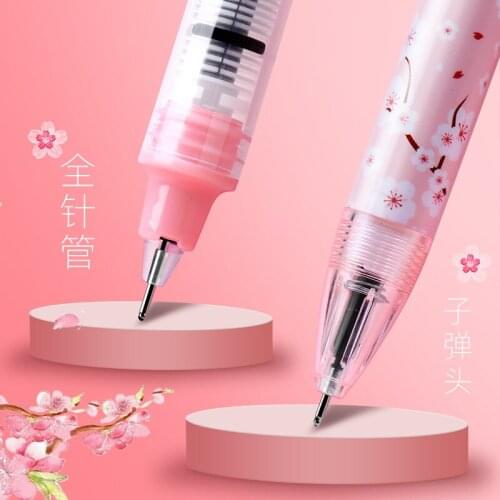 3 pcs/set Sakura Season Mechanical Direct Liquid Kawaii Gel Pens Cute Stationery Pen Korean School Office Supplies Gift