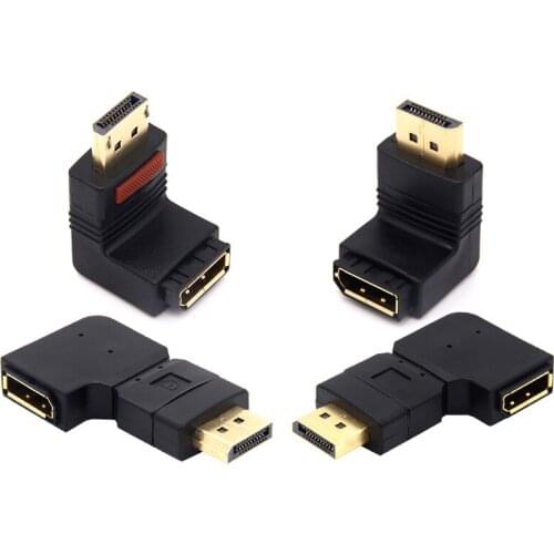 Displayport adapter Up Down Left Right angled DP adapter 4k/60Hz 2K/144Hz pass through 90 degree Angle Displayport 1.2 converter