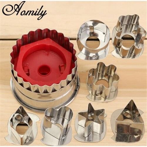 Aomily 7Pcs/Set DIY Cake Cookie Pastry Cutter Mould Home Kitchen Baking Cooking Mould Tools Sugarcraft Vegetable Cutter Bakeware