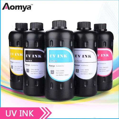 Aomya Fast Curing 3D UV Ink Kit for Epson R1800 R1900 R2000 UV Flatbed UV Printer on wood/acrylic/glass/phone cases.. 500mlX6C
