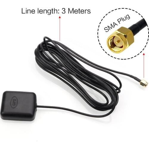 Car GPS Antenna SMA Connector 3M Cable GPS Receiver Auto Aerial Adapter For Car Navigation Night Vision Camera Player