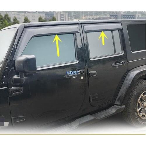 Car Window Visors for Jeep Wrangler JL 2018 4-door Car Windows Sunvisor Cover Rain Sun Visor Shield Cover Guard Car Accessories