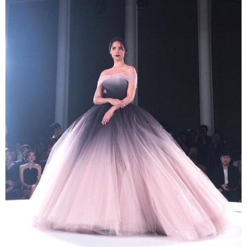 Ombre Prom Dresses Ball Gown Long Formal Evening Dress vestidos de fiesta largos elegantes de gal 2020 vestido debutante