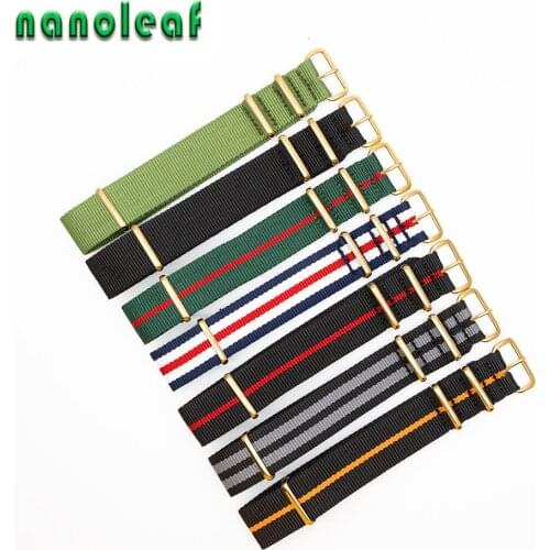 Bracelet For NATO Gold Buckle 18mm 20mm 22mm 24mm Nylon Watch Band Replacement Band Watch Accessories Canvas Strap Watch