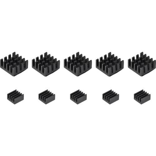 Uxcell 5 Set Sticky Aluminum Alloy Heatsink for RPI 2B 2 Size can be applied to 3D Printers IC Electronic RAM Easy to Use