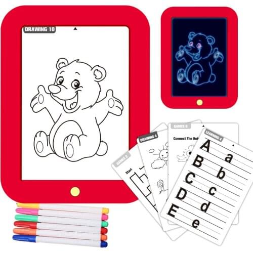 Childrens Drawing Board Kids Magic 3D Pad Hand-painted Plate Colorful Luminous Electronic Writing Boards Graffiti Painting