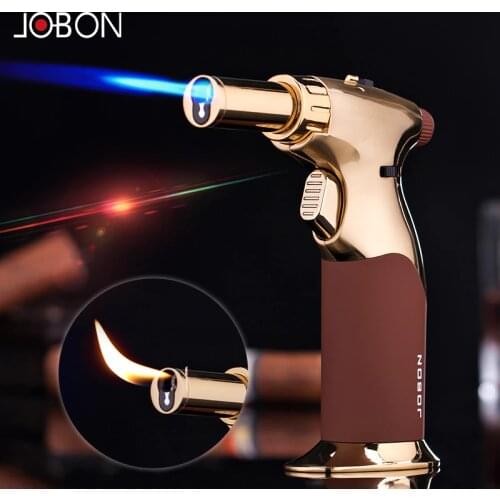 Jobon Double Fire Switch Metal Desktop Torch Lighter For Kitchen BBQ Cigar Cigarette Without Gift Box