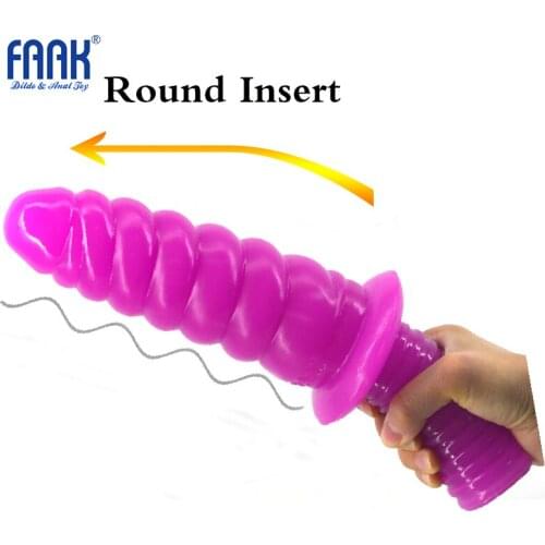 Female FAAK Safe Package Handle Spiral Dildo G-spot Massage Vaginal Masturbation Double Dick Skin Felling Material Adult Sextoys