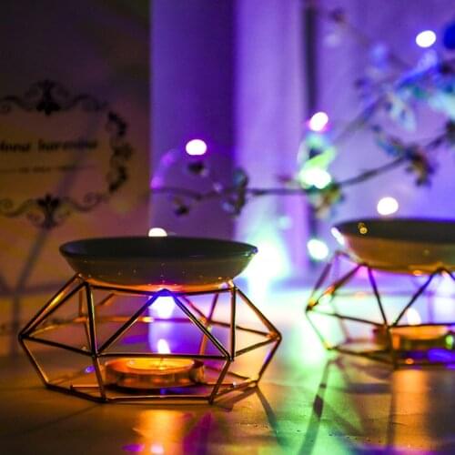 Essential Oil Burner Stainless Steel gold Aromatherapy Aroma Glass Lamp nordic Gift Crafts Home Decoration essential