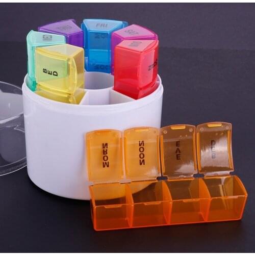 7 Days Weekly Pill Case Medicine Tablet Dispenser Organizer Pill Box Splitters Pill Storage Organizer Container