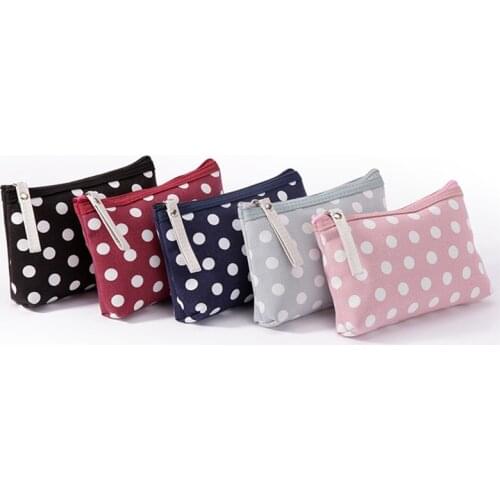 Cosmetic Bag Cotton Linen Wave Point Make Up Bag Teenage Girl &Women Travel Organizer Bags Portable Small Outdoor Storage Pouch