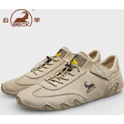 Beck new arrival genuine leather shoes for men classical lusuxy sneakers shoes lace up Moccasin casual sports Driving shoes